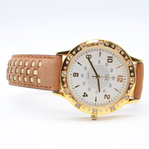 JBK Jacqueline Kennedy Watch Womens Gold Tone Stainless Steel Classic White Dial - Picture 5 of 8